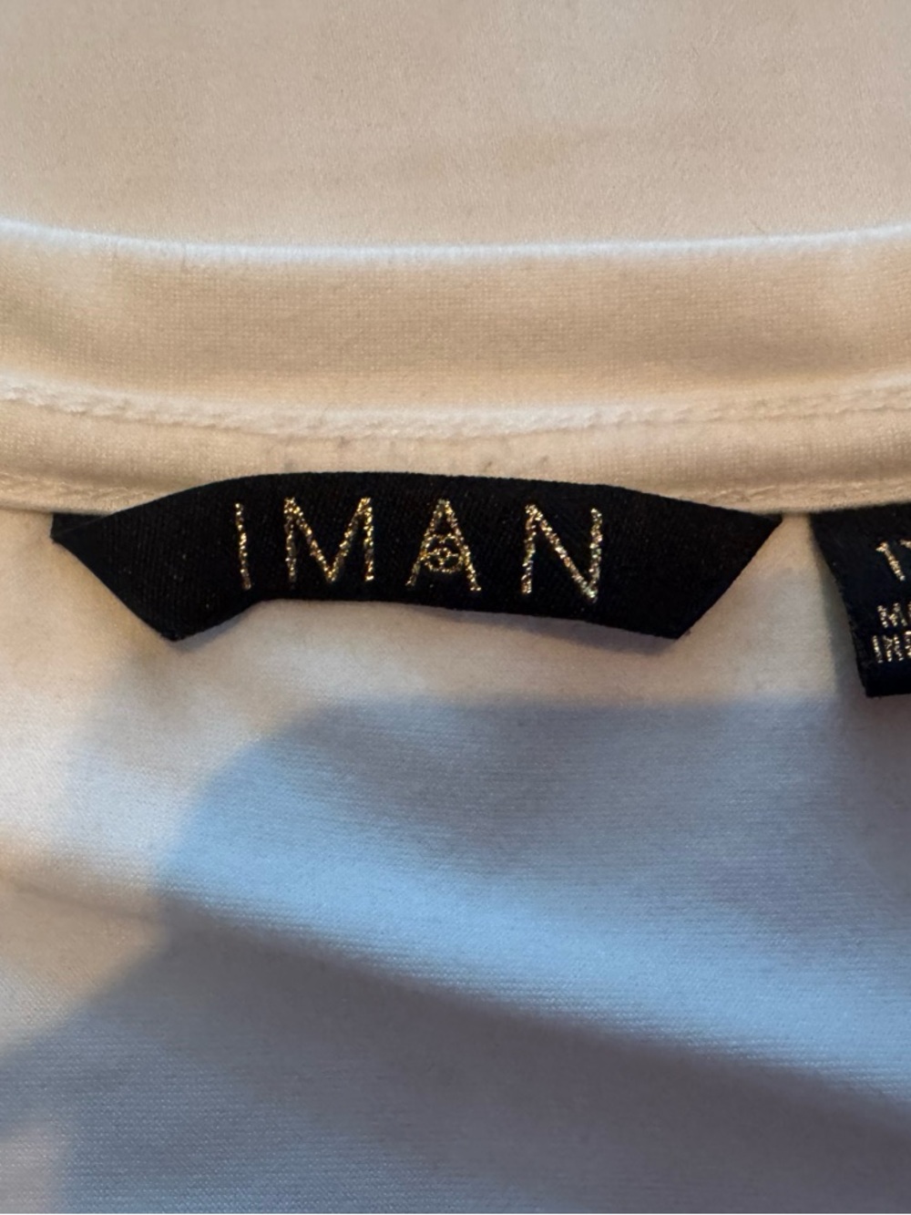 Iman - White Long Sleeve TShirt - Active Top with Subtle Silver Logo